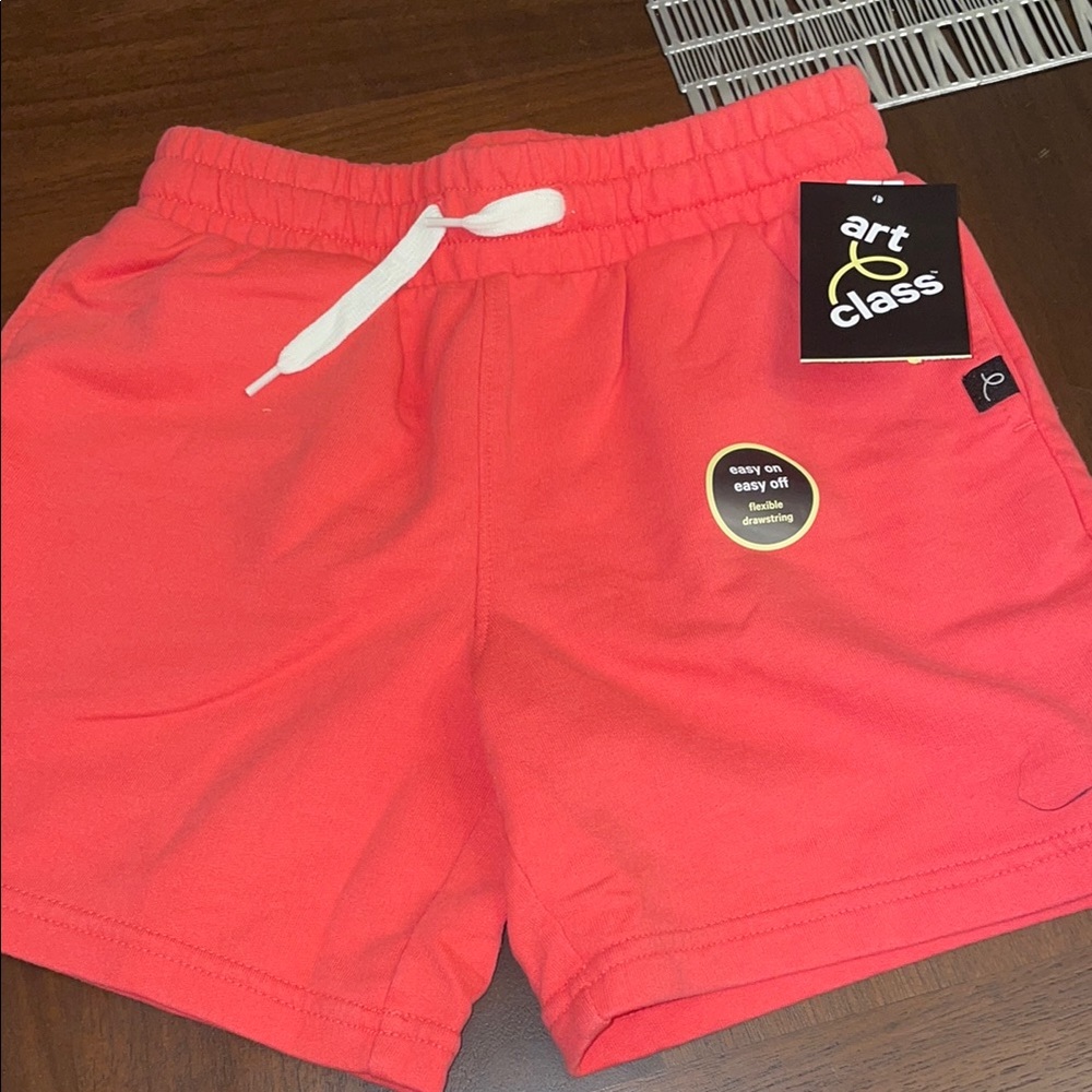 Art Class Coral Shorts with White Drawstring
